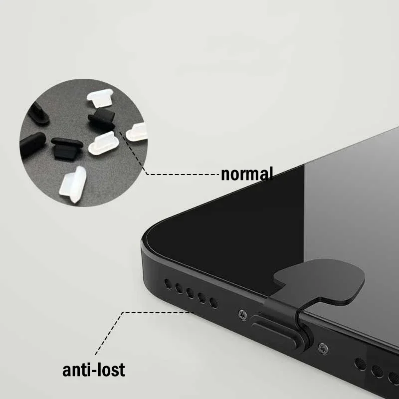 AliExpress 2/4/6PCS Charging Port Anti-Dust Dirt Plug for IPhone Samsung USB Type-C Port Protector Silicone Dustplugs Cover Anti-Lost Cap, view 5