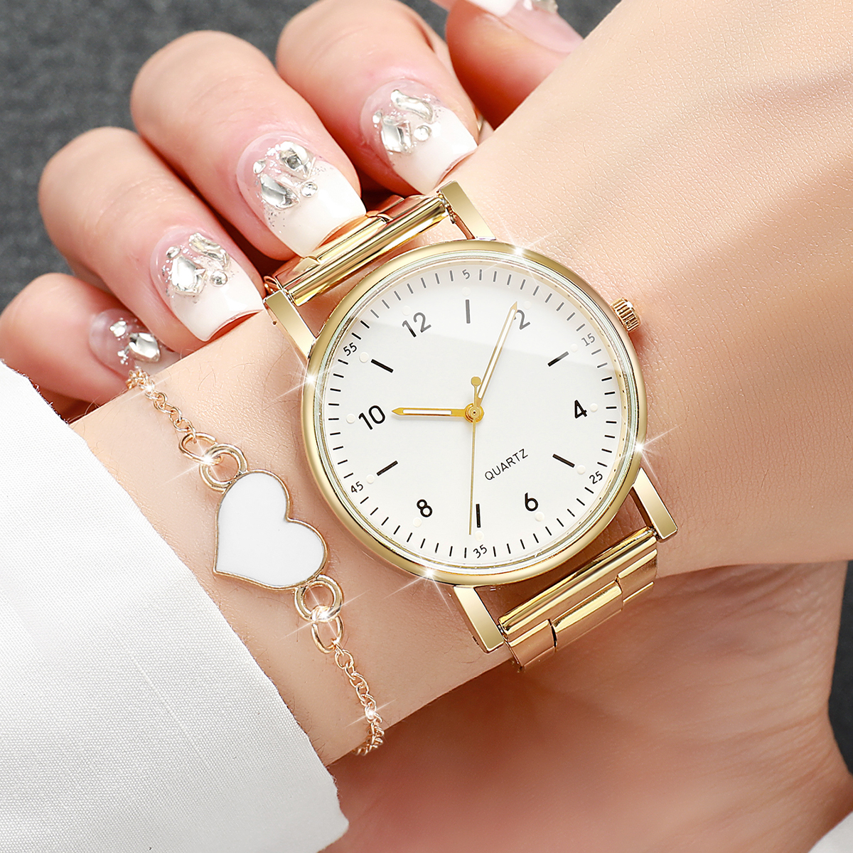 AliExpress Women's Arabic Dial Quartz Watch Set with Bracelets, view 3