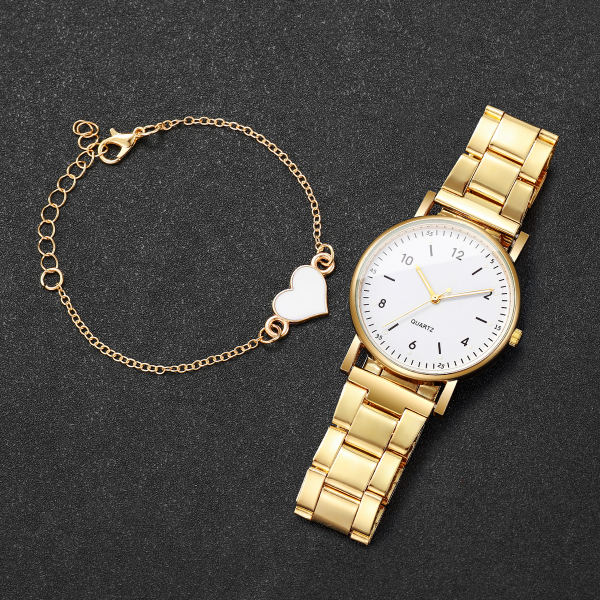 AliExpress 2/4PCS Fashion Arabic Dial Women Watches Simple Quaretz Wristwatch with Bracelets Set Reloj Mujer(Without Box), view 4