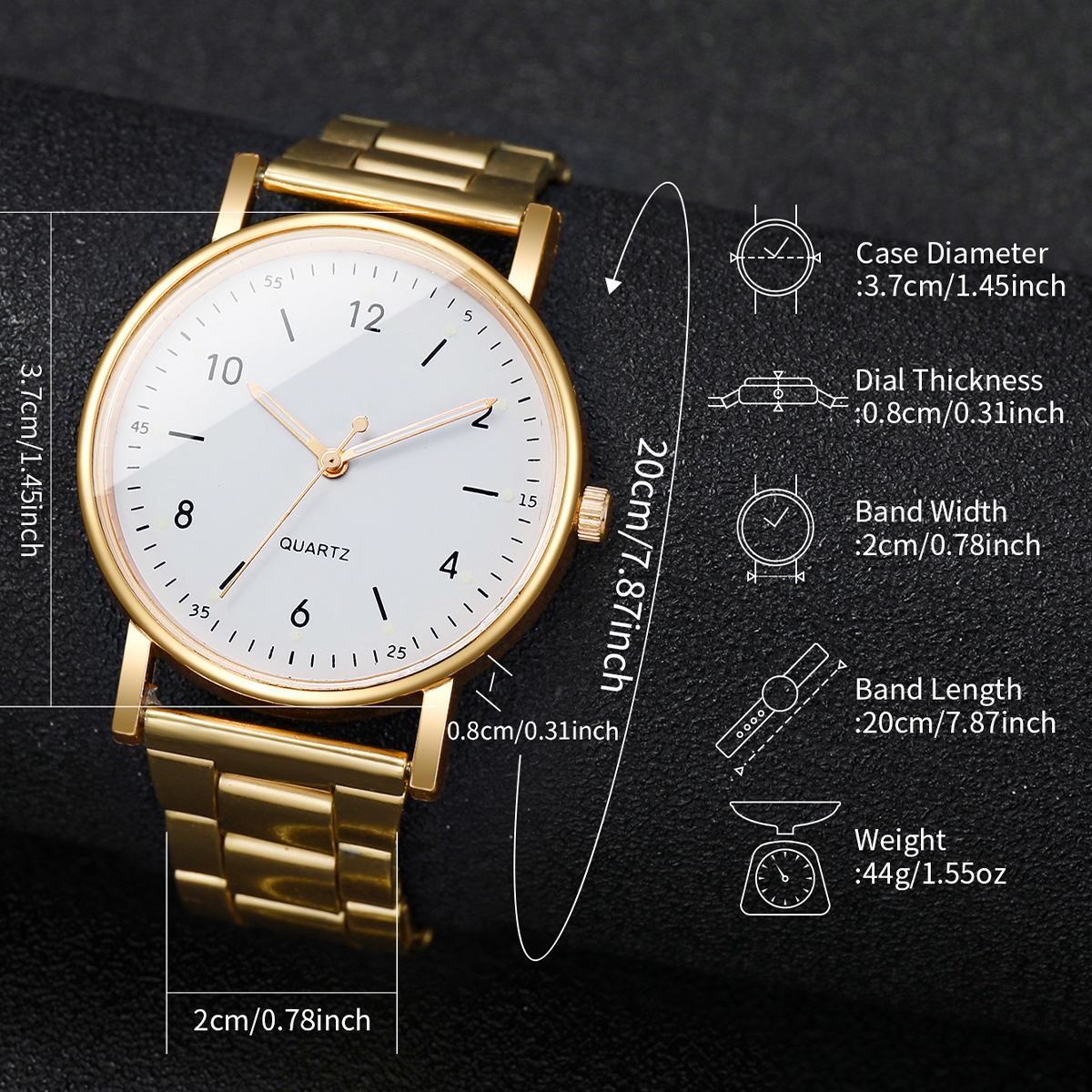 AliExpress 2/4PCS Fashion Arabic Dial Women Watches Simple Quaretz Wristwatch with Bracelets Set Reloj Mujer(Without Box), view 5