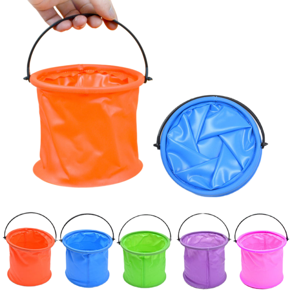 AliExpress 2/4pcs Folding Bucket Art Pen Washing Bucket Handheld Toys Outdoor Beach Sand Pool Leisure Toys Portable Fishing Tools