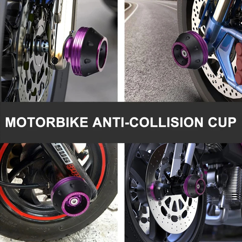 AliExpress 2/4Pcs Universal Motorcycle Wheel Protection Crash Pad Motorbike Crash Protectors Alloy Motocross Falling Front Fork Slider Cups, view 3
