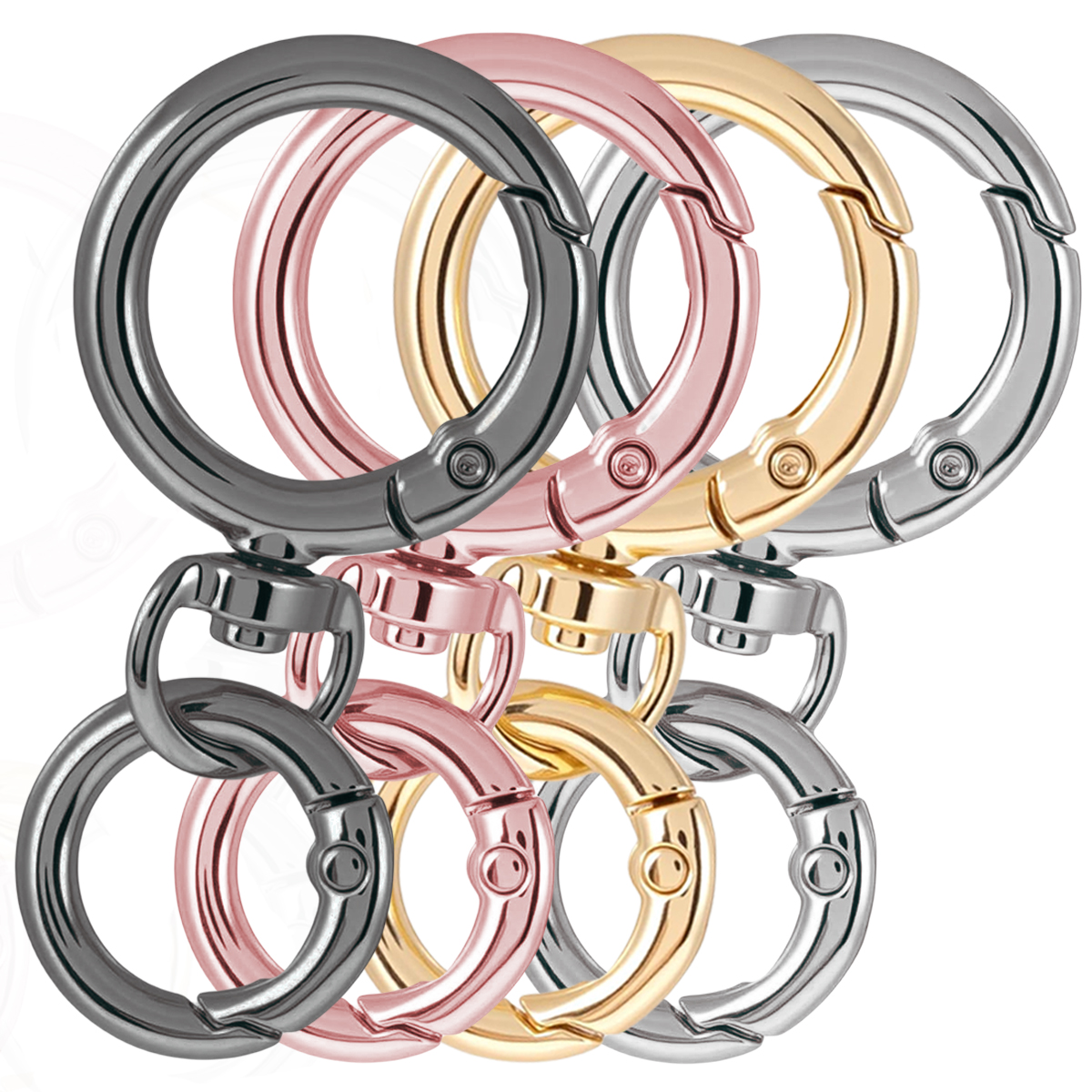 AliExpress Round Spring Snap Carabiner Clips (2, 5 or 10 Sets)