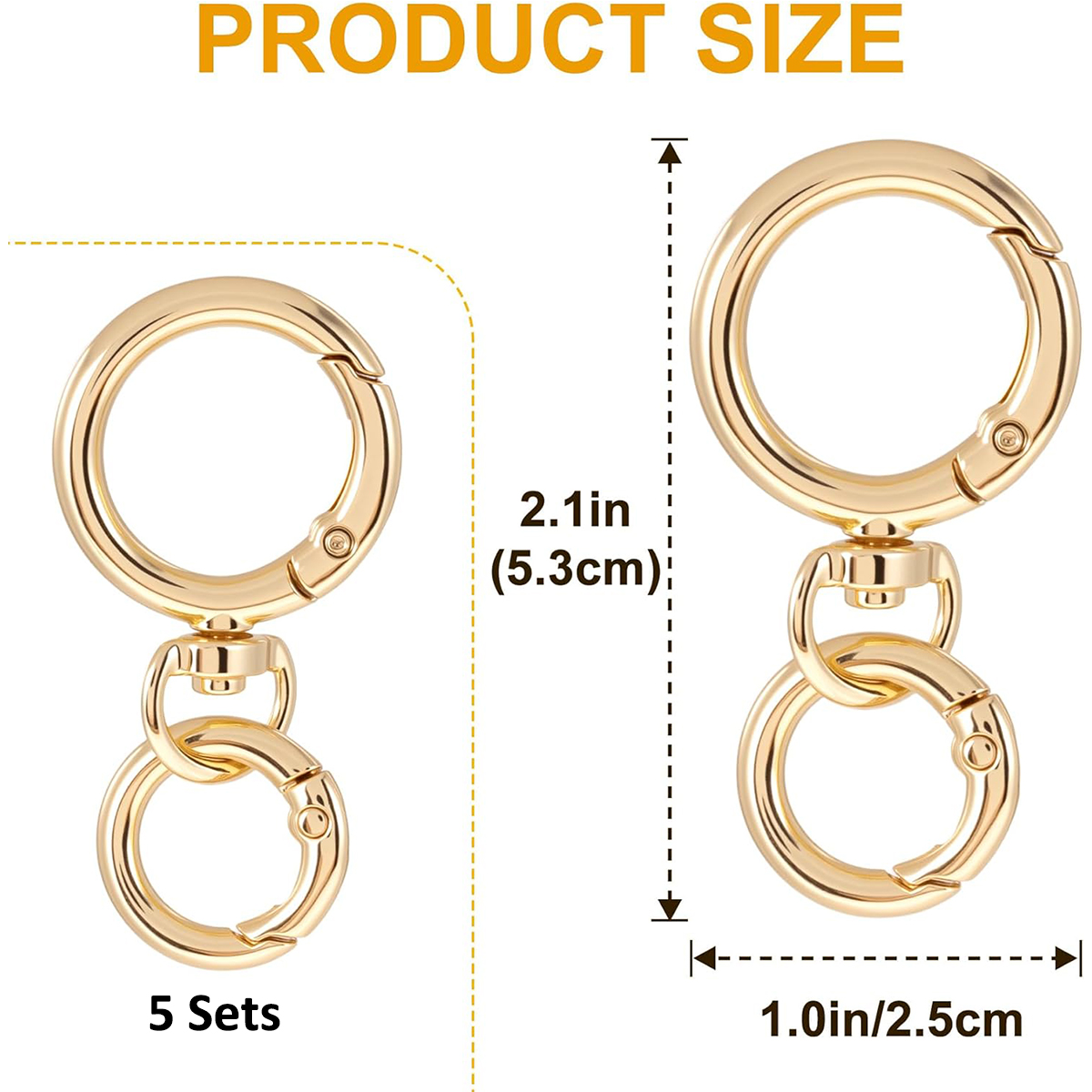 AliExpress Round Spring Snap Carabiner Clips (2, 5 or 10 Sets), view 2