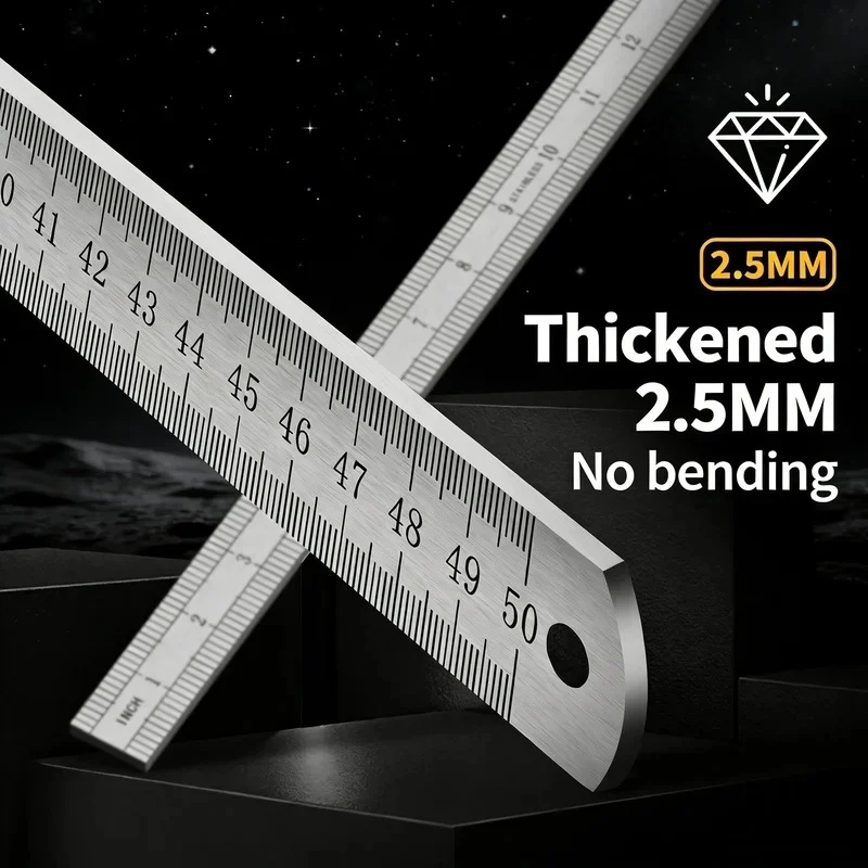 AliExpress 2.5mm Forged Longquan Steel Ruler 50cm Thickened Multi‑Purpose Car Tool for Measuring & Daily Self‑Defense