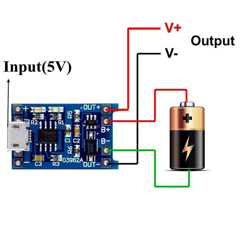 AliExpress 2/5PCS 5V 1A Micro/Type-c/Mini 18650 TP4056 Lithium Battery Charger Module Charging Board With Protection Dual Functions Li-ion, view 4