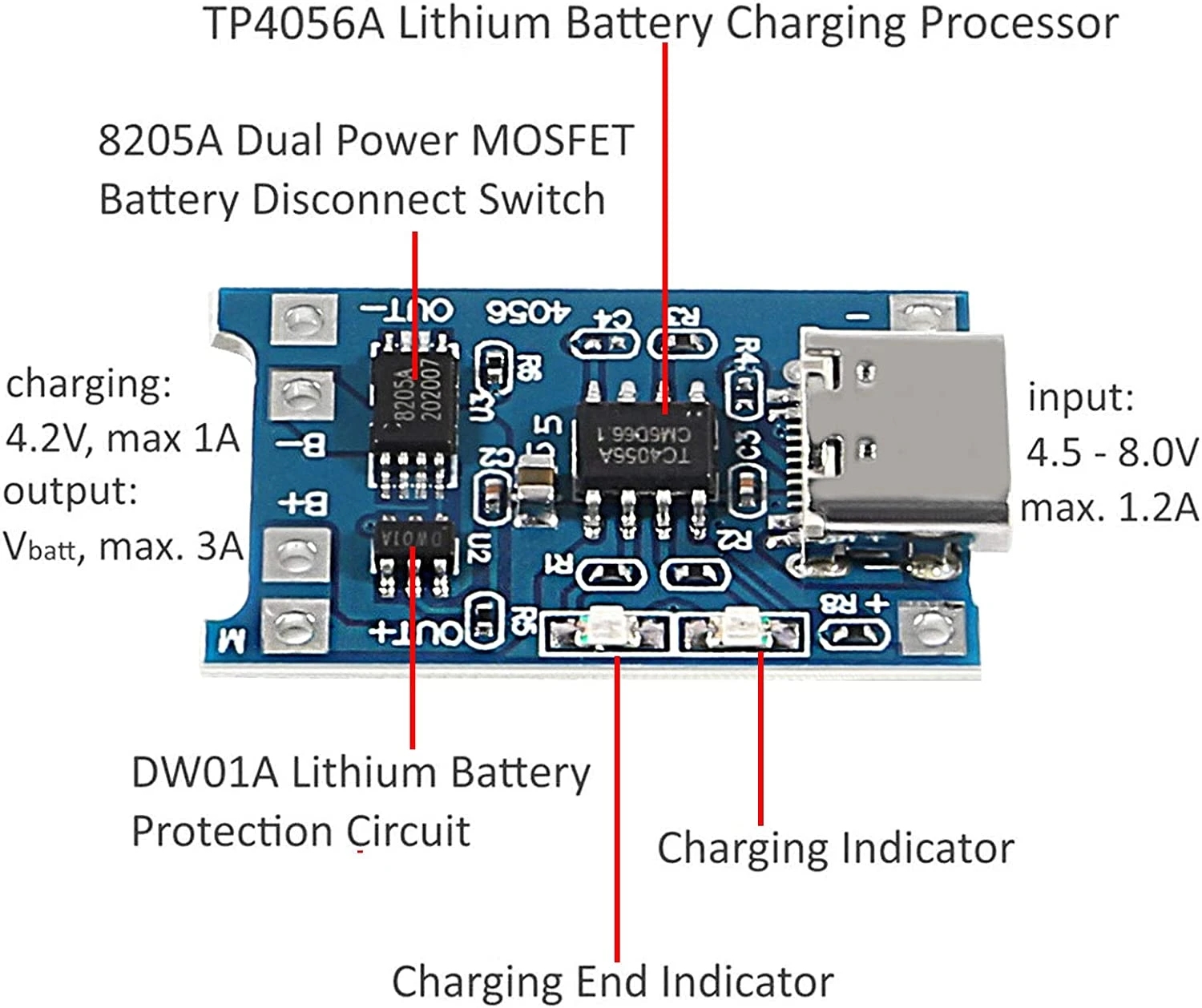 AliExpress 2/5PCS 5V 1A Micro/Type-c/Mini 18650 TP4056 Lithium Battery Charger Module Charging Board With Protection Dual Functions Li-ion, view 5