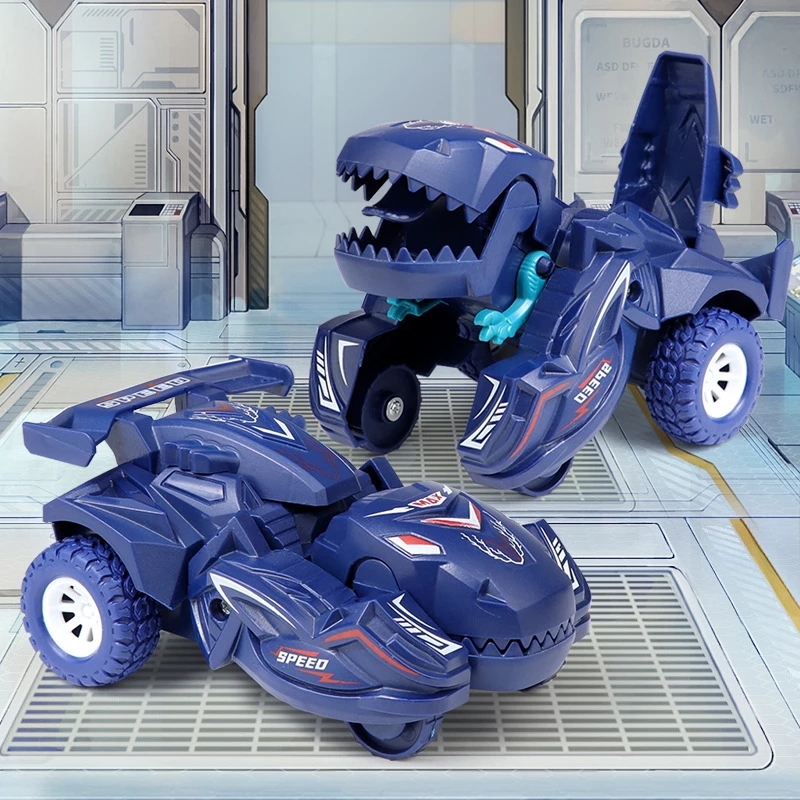 AliExpress 2 IN 1 Dinosaur Deformation Car Model Toy For Boys One Step Action Collision Transformation Mini Vehicles Toy Gift for Children