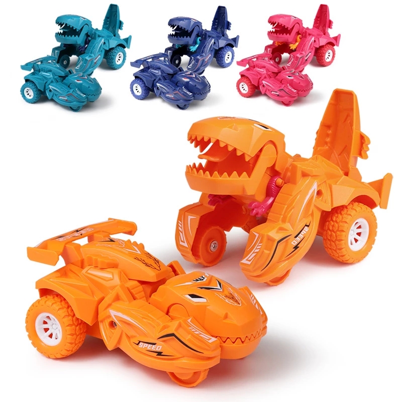AliExpress 2 IN 1 Dinosaur Deformation Car Model Toy For Boys One Step Action Collision Transformation Mini Vehicles Toy Gift for Children, view 5