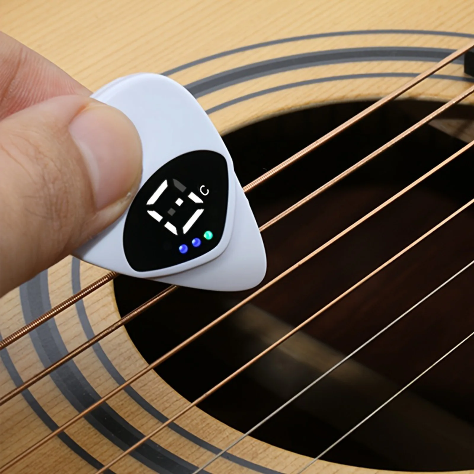AliExpress 2-in-1 Guitar Pick & Tuner - Portable, Multi-Purpose Pitch Calibrator for Folk Guitars and Ukuleles, 12-Tone Equal Temperament,