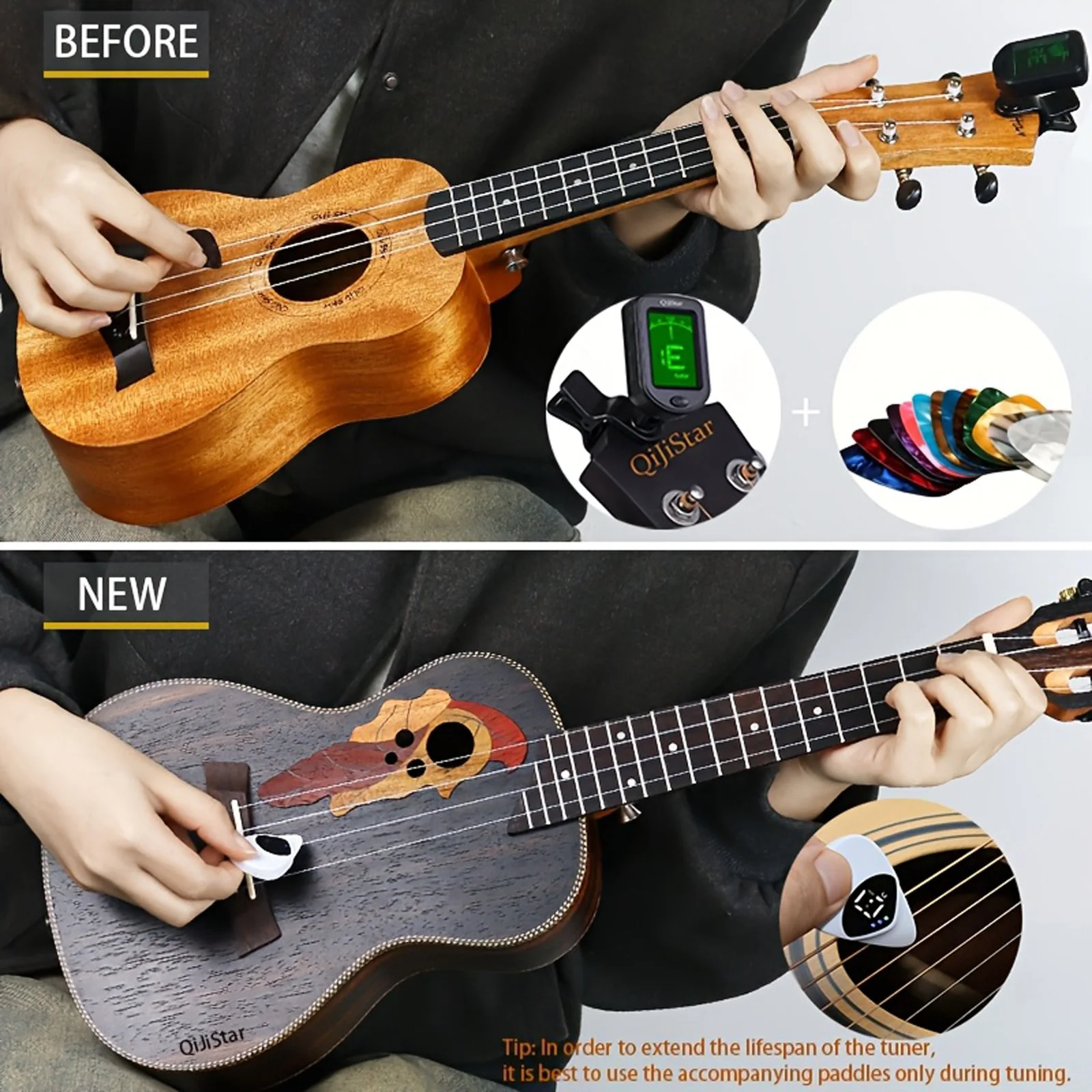 AliExpress 2-in-1 Guitar Pick & Tuner - Portable, Multi-Purpose Pitch Calibrator for Folk Guitars and Ukuleles, 12-Tone Equal Temperament,, view 4