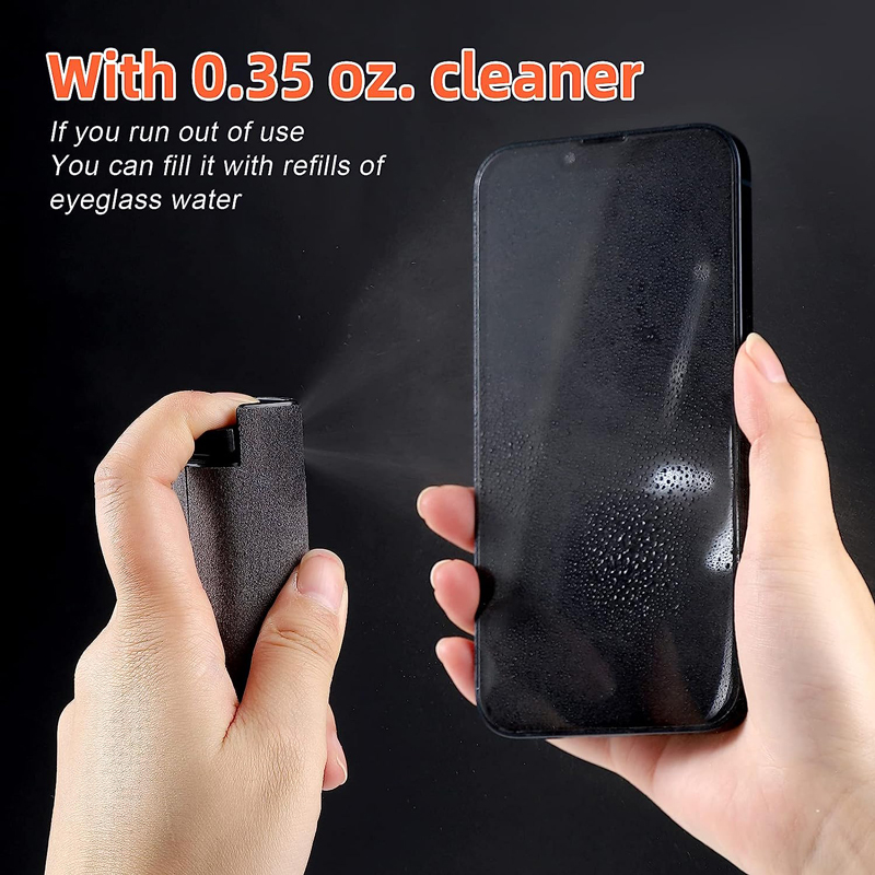 AliExpress 2 in 1 Microfiber Screen Cleaner Spray Bottle Mobile Phone Tablet Computer Microfiber Cloth Cleaning Wipes For iPhone Samsung Mi, view 2