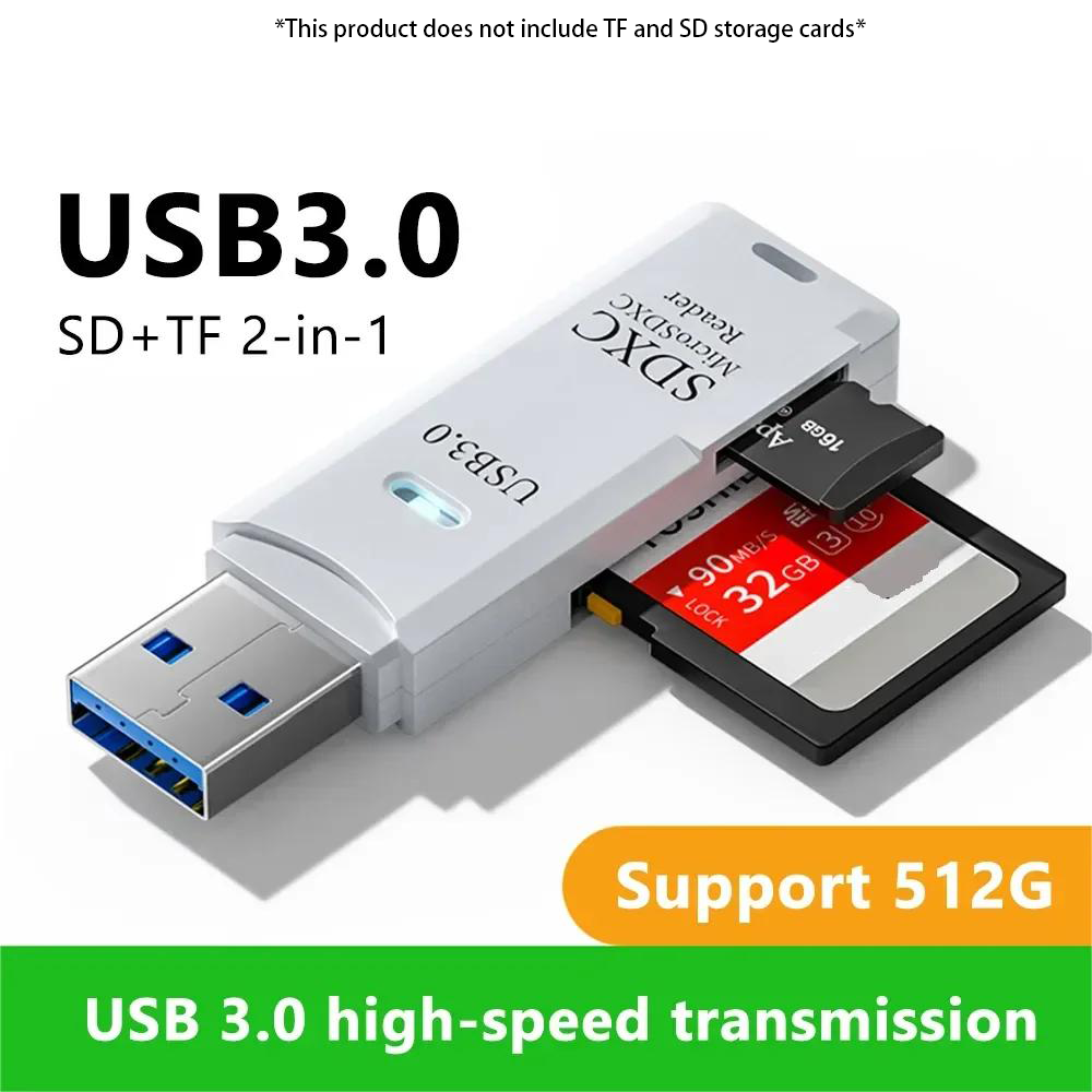 AliExpress 2-in-1 Multi Functional USB 3.0 Card ReaderMiniSD TFMemoryCardReaderUSBFlashDrive CardreaderAdapter For PCLaptops Accessories