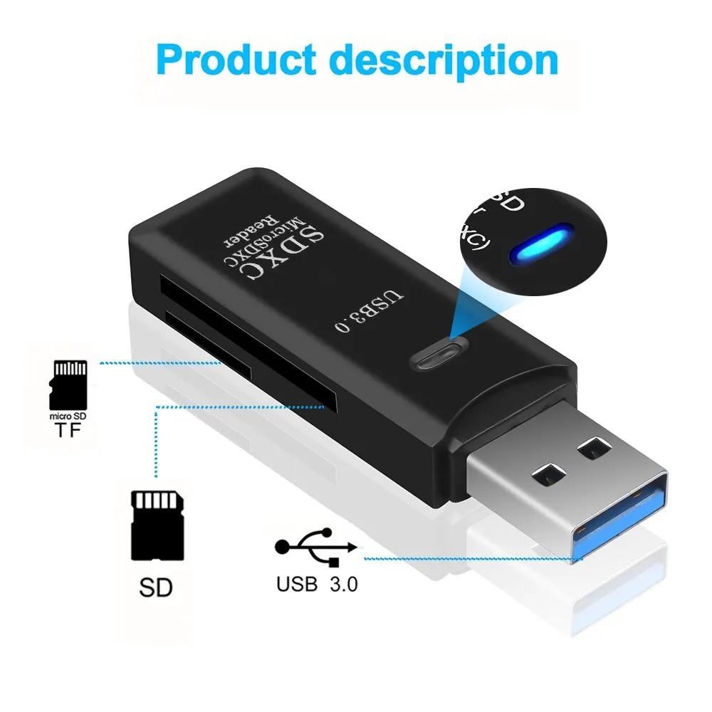 AliExpress 2-in-1 Multi Functional USB 3.0 Card ReaderMiniSD TFMemoryCardReaderUSBFlashDrive CardreaderAdapter For PCLaptops Accessories, view 5
