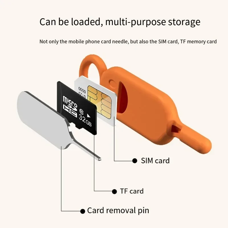 AliExpress 2 IN 1 SIM Card Removal Needle Pin with Protector Holder Anti-Lost Phone SIM Cards Storage Case Tray Ejector Needle Opener, view 5