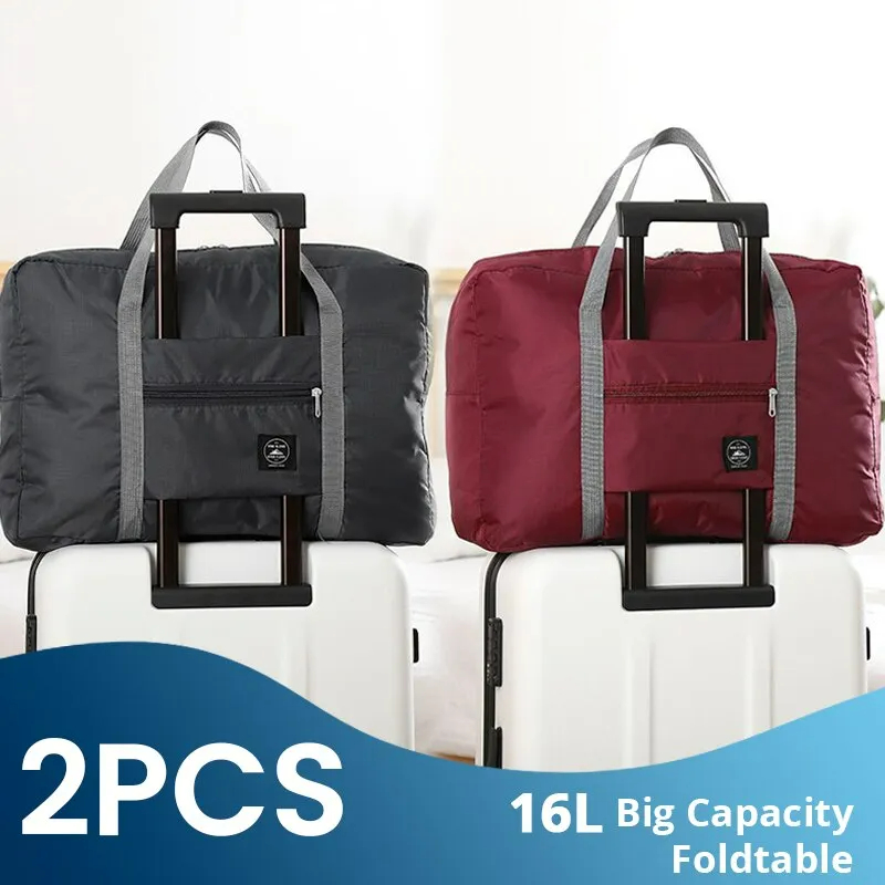 AliExpress 2 Pack Foldable Travel Duffel Bag for Airlines Carry on Bag Weekender Overnight Hospital Tote Bag Gym Duffel Bag Women Men