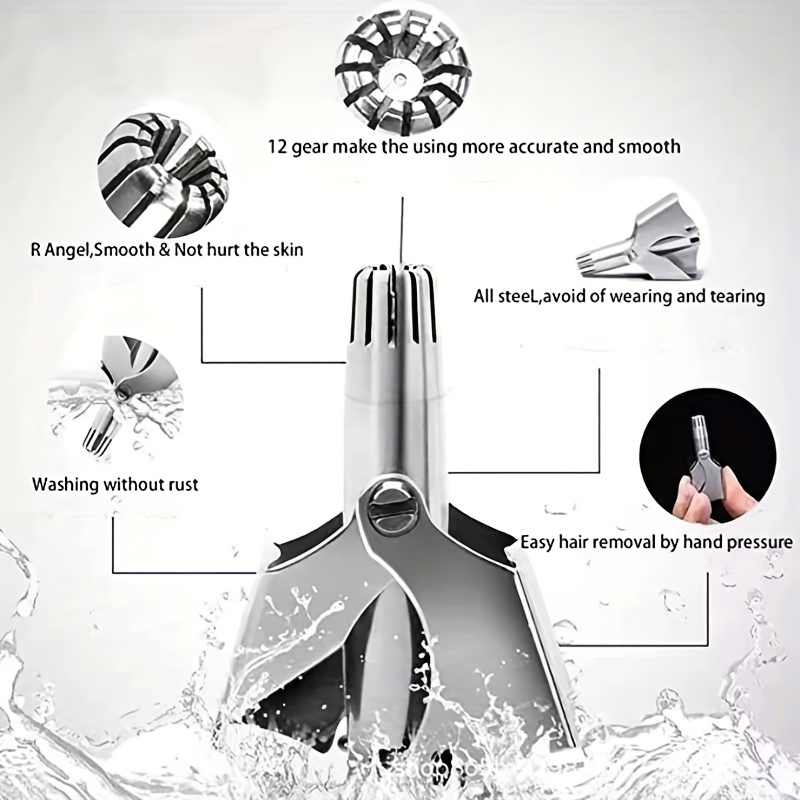 AliExpress Manual Stainless Steel Nose Hair Trimmer (2-Pack), view 4