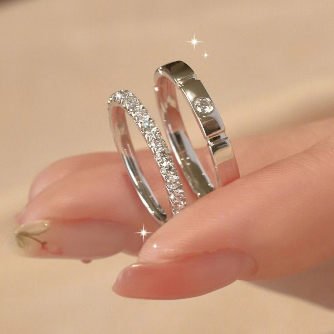AliExpress 925 Silver Zircon Couple Rings (2-Piece), view 2