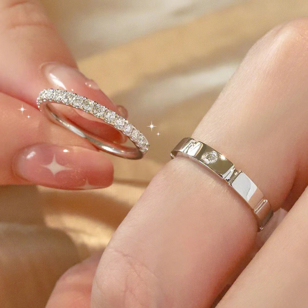 AliExpress 925 Silver Zircon Couple Rings (2-Piece), view 3