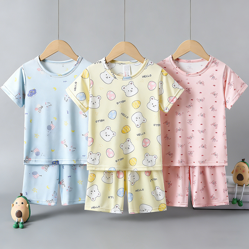 AliExpress 2-Piece Children's Summer Cute cartoon Printed Short-Sleeved Shorts Set for Boys and Girls Casual and Comfortable T-Shirt Shorts