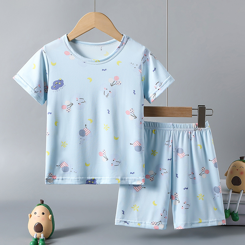 AliExpress 2-Piece Children's Summer Cute cartoon Printed Short-Sleeved Shorts Set for Boys and Girls Casual and Comfortable T-Shirt Shorts, view 4