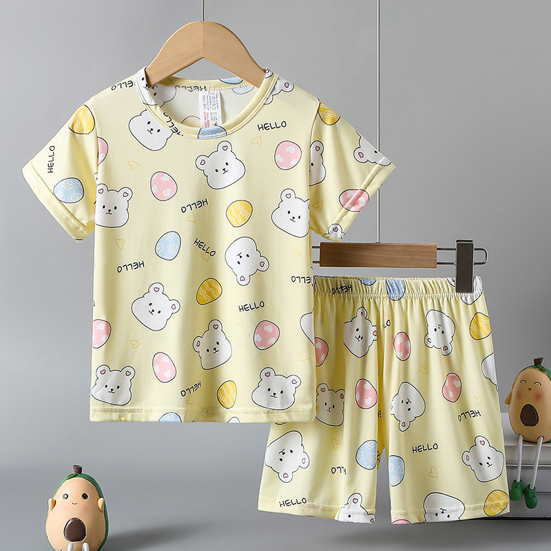 AliExpress 2-Piece Children's Summer Cute cartoon Printed Short-Sleeved Shorts Set for Boys and Girls Casual and Comfortable T-Shirt Shorts, view 5