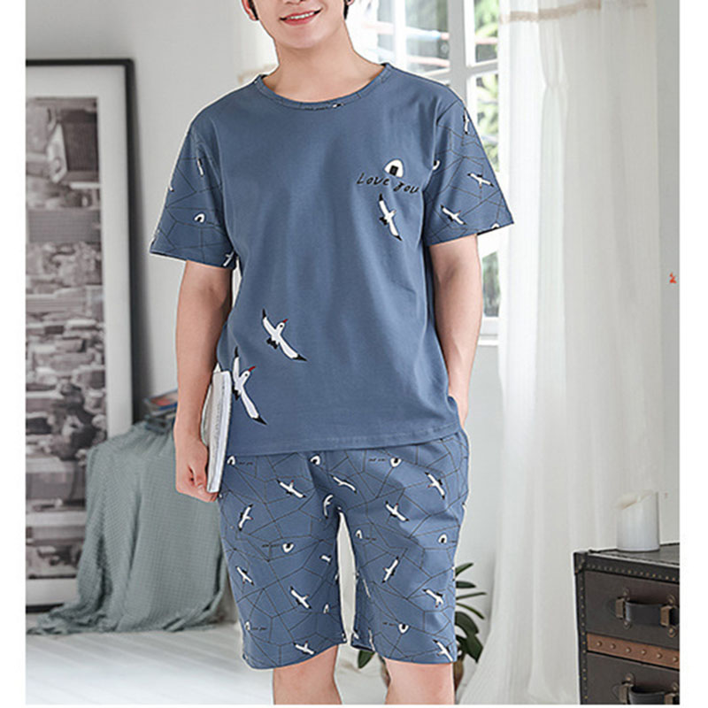 AliExpress 2 Piece Set Sleepwear Men Large Size Youth Pajamas Striped Bear Home Wear Man Nightwear Loungewear Comforts Breathable Casual, view 6