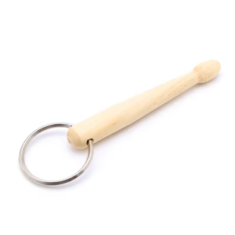 AliExpress 2 Types Wood Mini Drum Sticks Keychain Drumsticks Key Ring Chain Keyfob Percussion Gift Key Chain Fashion Hanging Accessories, view 4