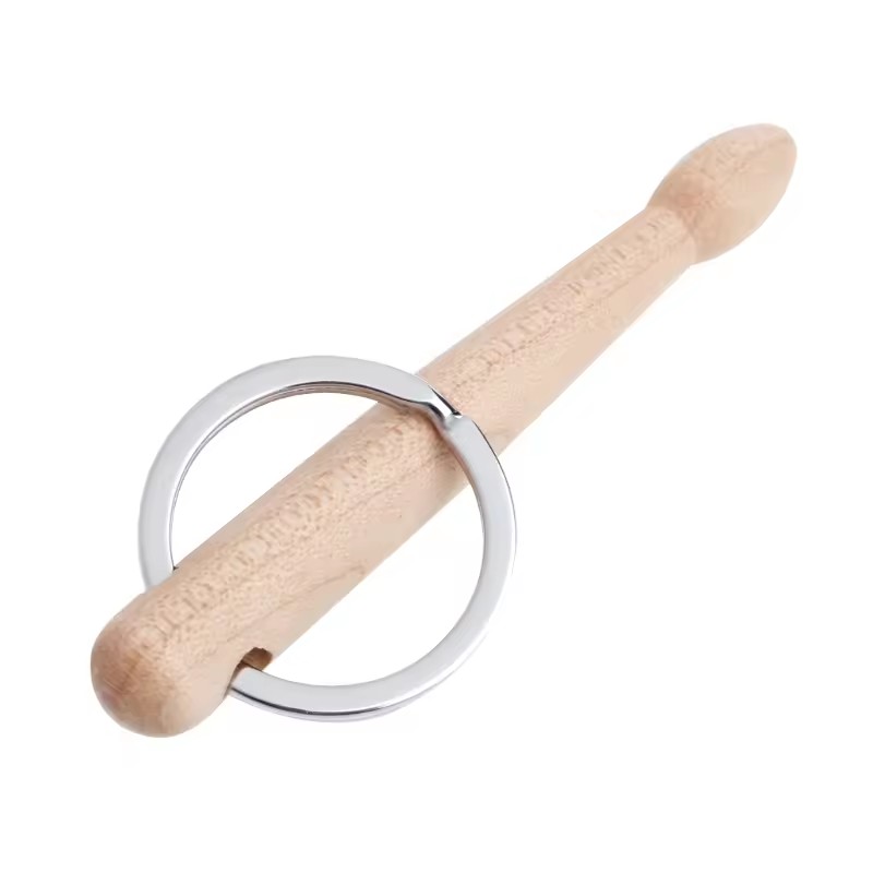 AliExpress 2 Types Wood Mini Drum Sticks Keychain Drumsticks Key Ring Chain Keyfob Percussion Gift Key Chain Fashion Hanging Accessories, view 5
