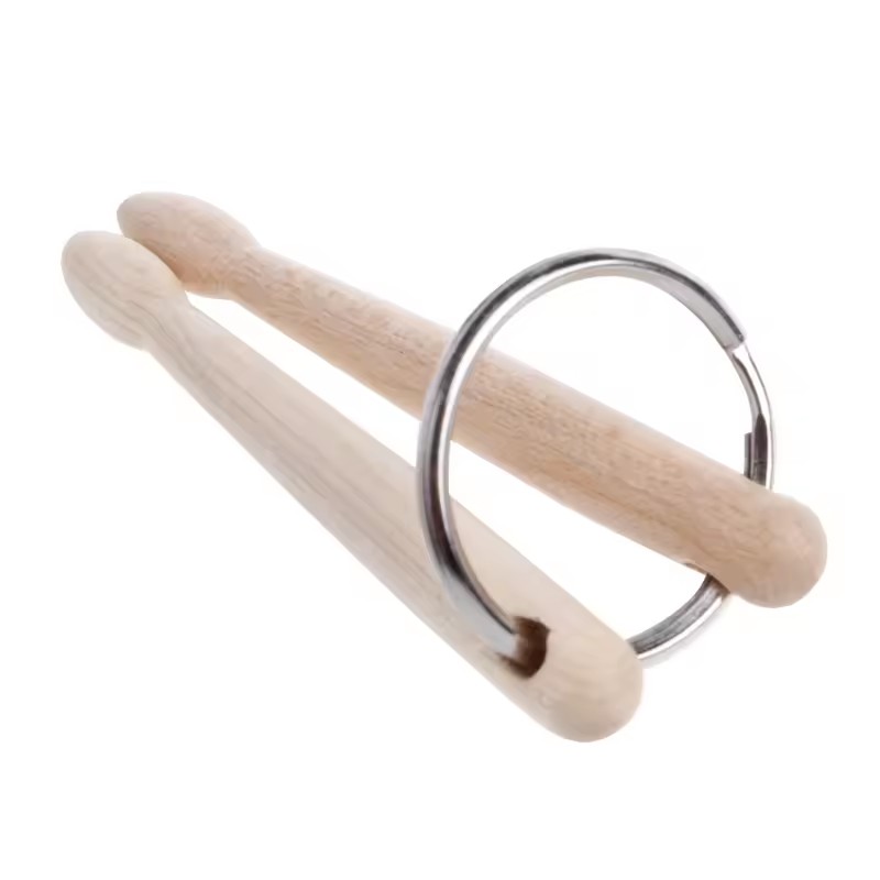 AliExpress 2 Types Wood Mini Drum Sticks Keychain Drumsticks Key Ring Chain Keyfob Percussion Gift Key Chain Fashion Hanging Accessories, view 6