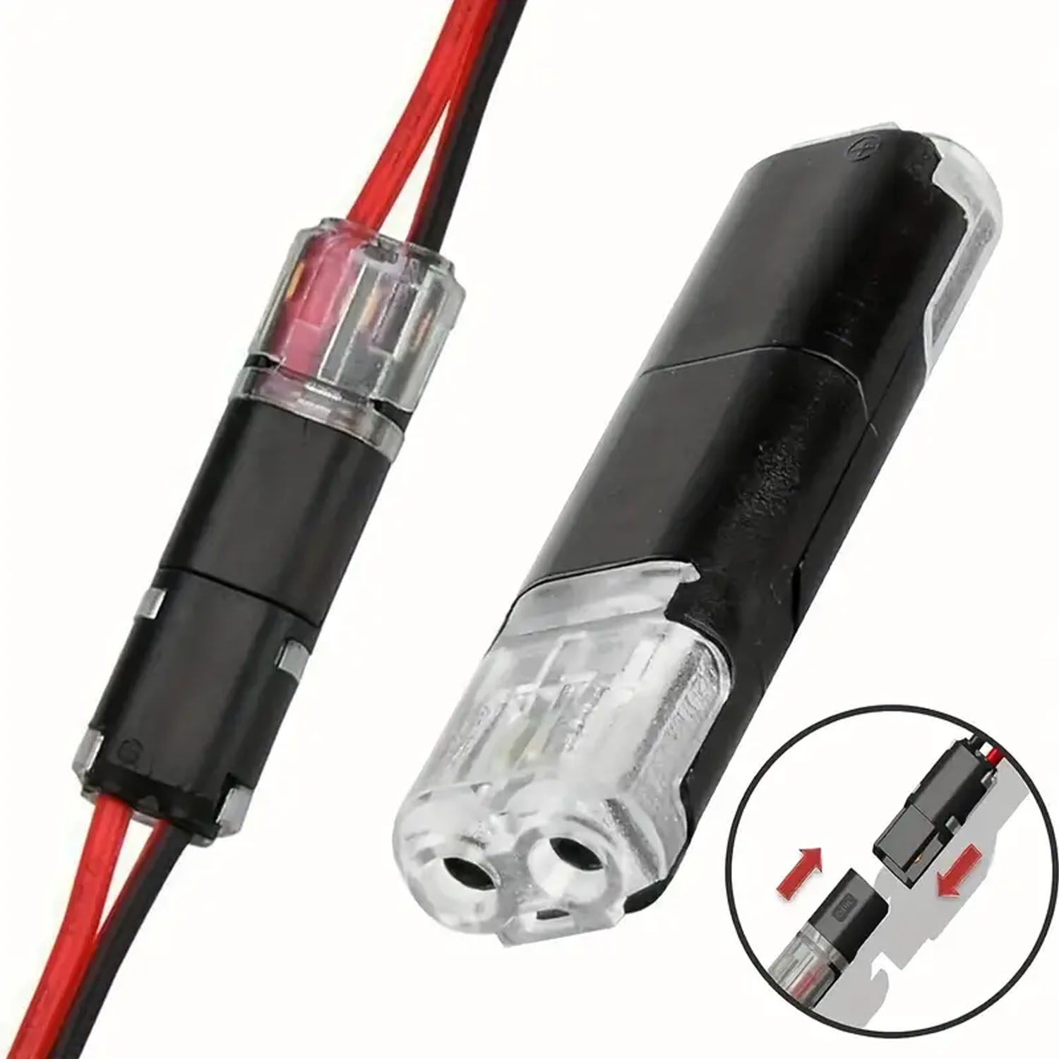 AliExpress 20/30/50/100 Pieces of Locking Plug-In Dual-Wire Led Connectors, 2-Pin 2-Way Universal Compact Cable Connectors, view 3
