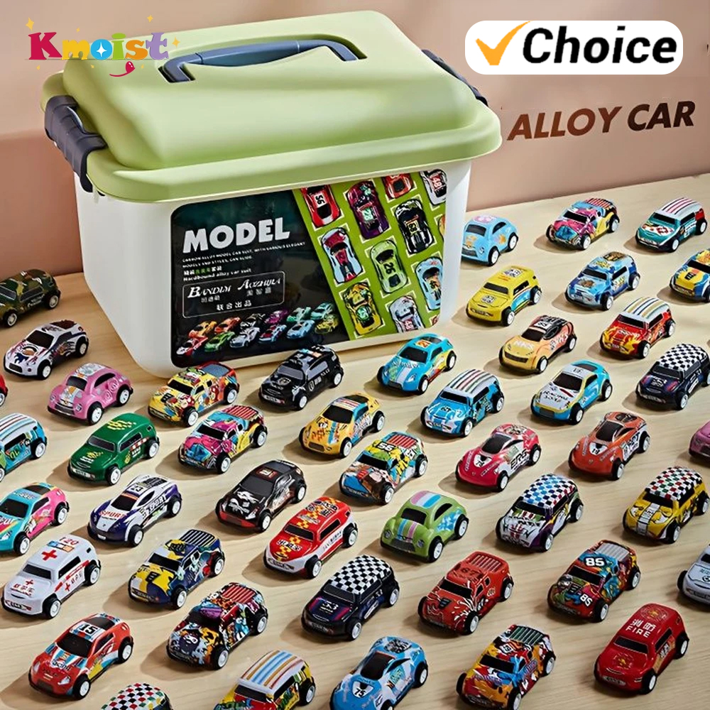 AliExpress 20/30/50Pcs Mini Car Set Inertia Pull Back Cars for Boys Plastic Vehicle Model Collection Toys Birthday New Year Gifts for Kids