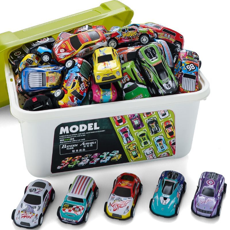 AliExpress 20/30/50Pcs Mini Car Set Inertia Pull Back Cars for Boys Plastic Vehicle Model Collection Toys Birthday New Year Gifts for Kids, view 5