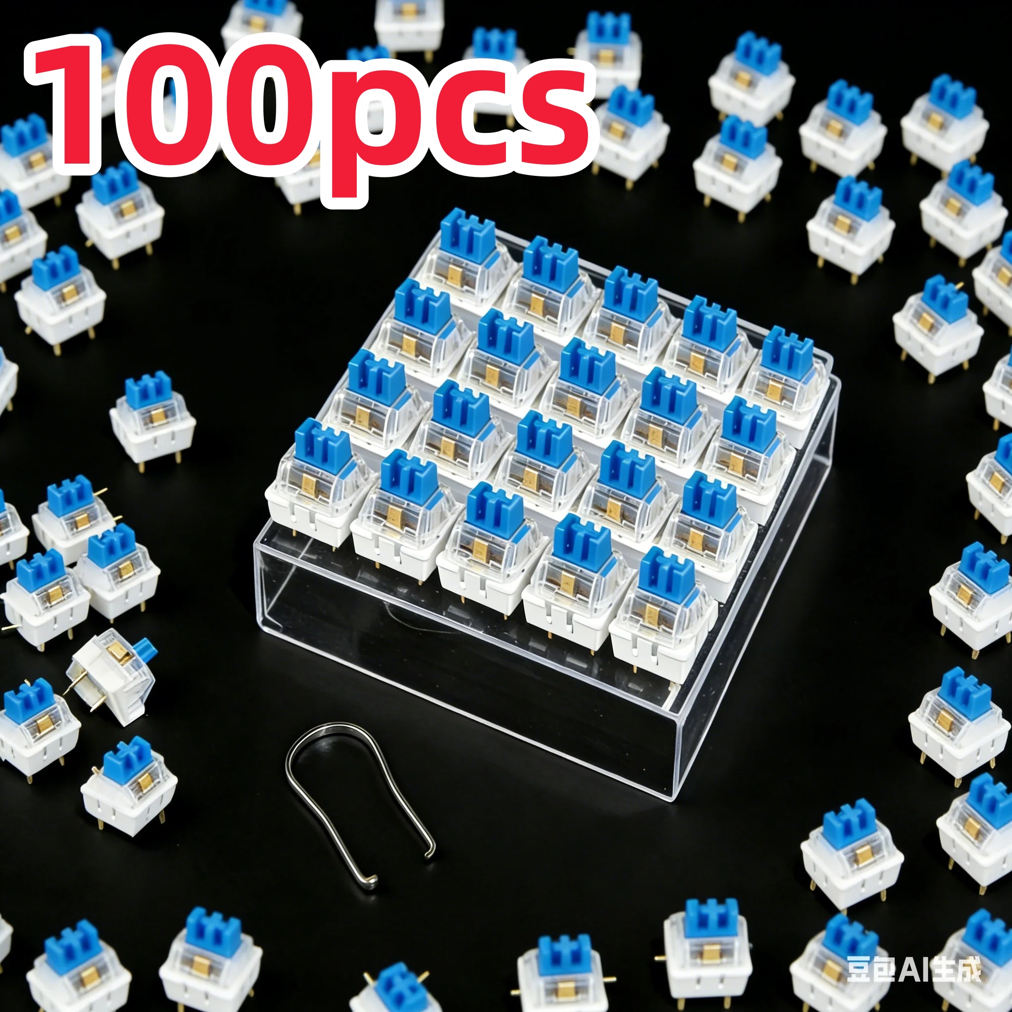 AliExpress 20/50/100pcs Keyboard Switch Keyboard Clicker Key Replacement 3 Pin Tactile Switch Plastic For Replacement Accessories