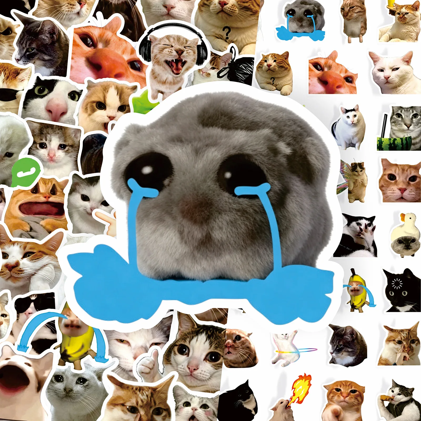 AliExpress 20/500 Pcs Funny Cat Meme Stickers Set Cute Cat Expressions DIY Notebook Decorations Fun Cat Memes for Journaling And Planners, view 3