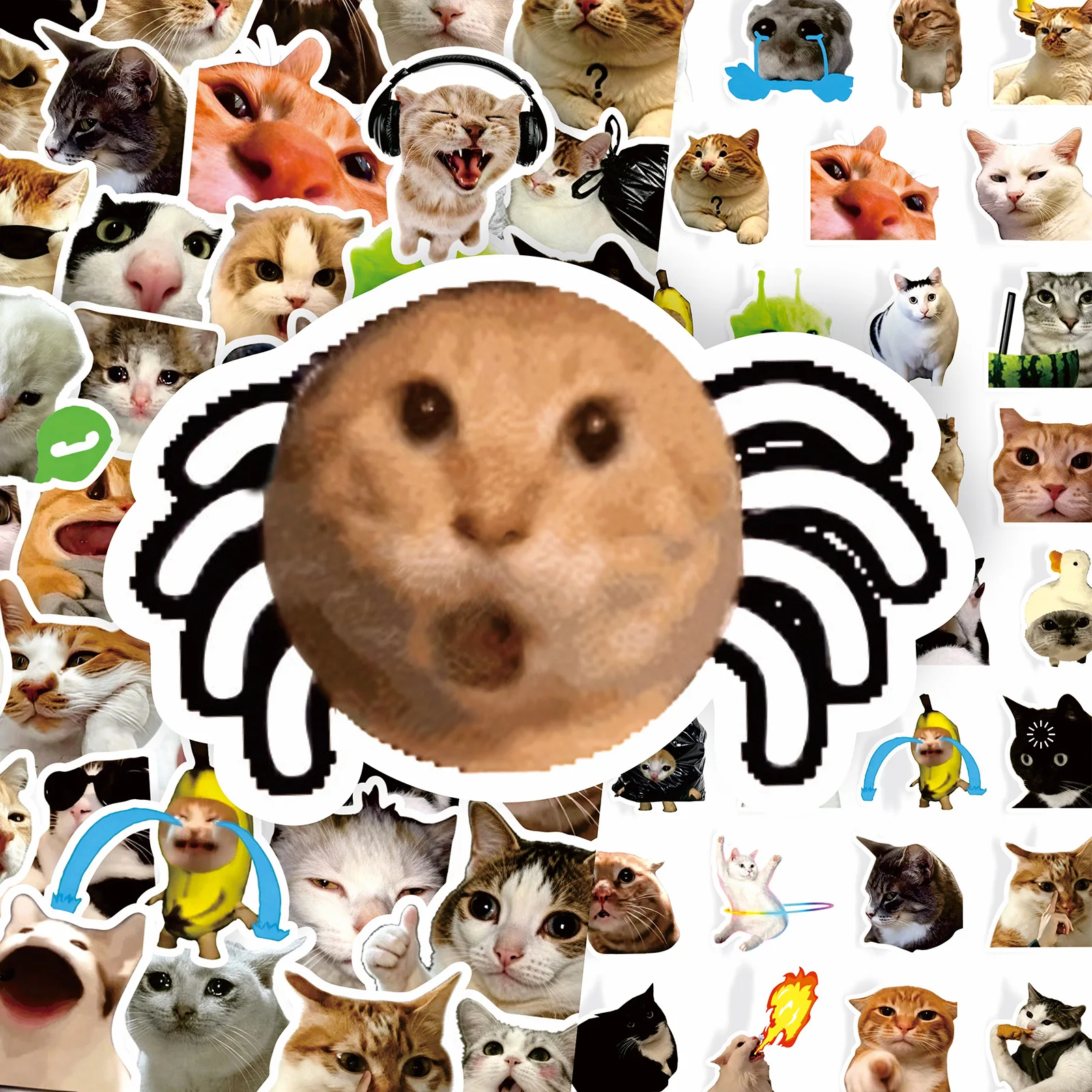AliExpress 20/500 Pcs Funny Cat Meme Stickers Set Cute Cat Expressions DIY Notebook Decorations Fun Cat Memes for Journaling And Planners, view 4