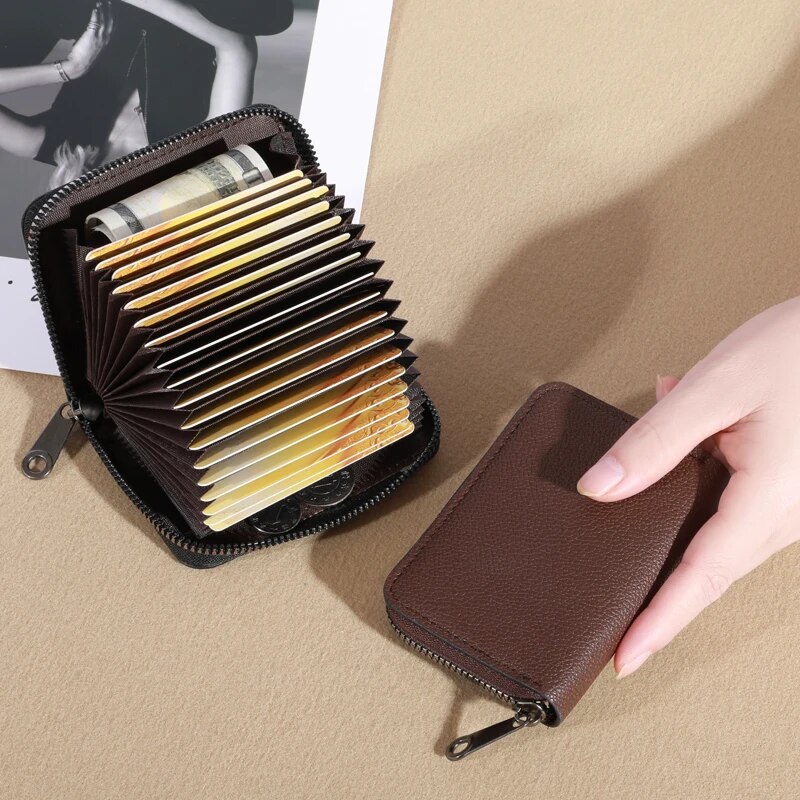 AliExpress 20-Slot PU Leather Card Holder with Coin Pouch, view 2