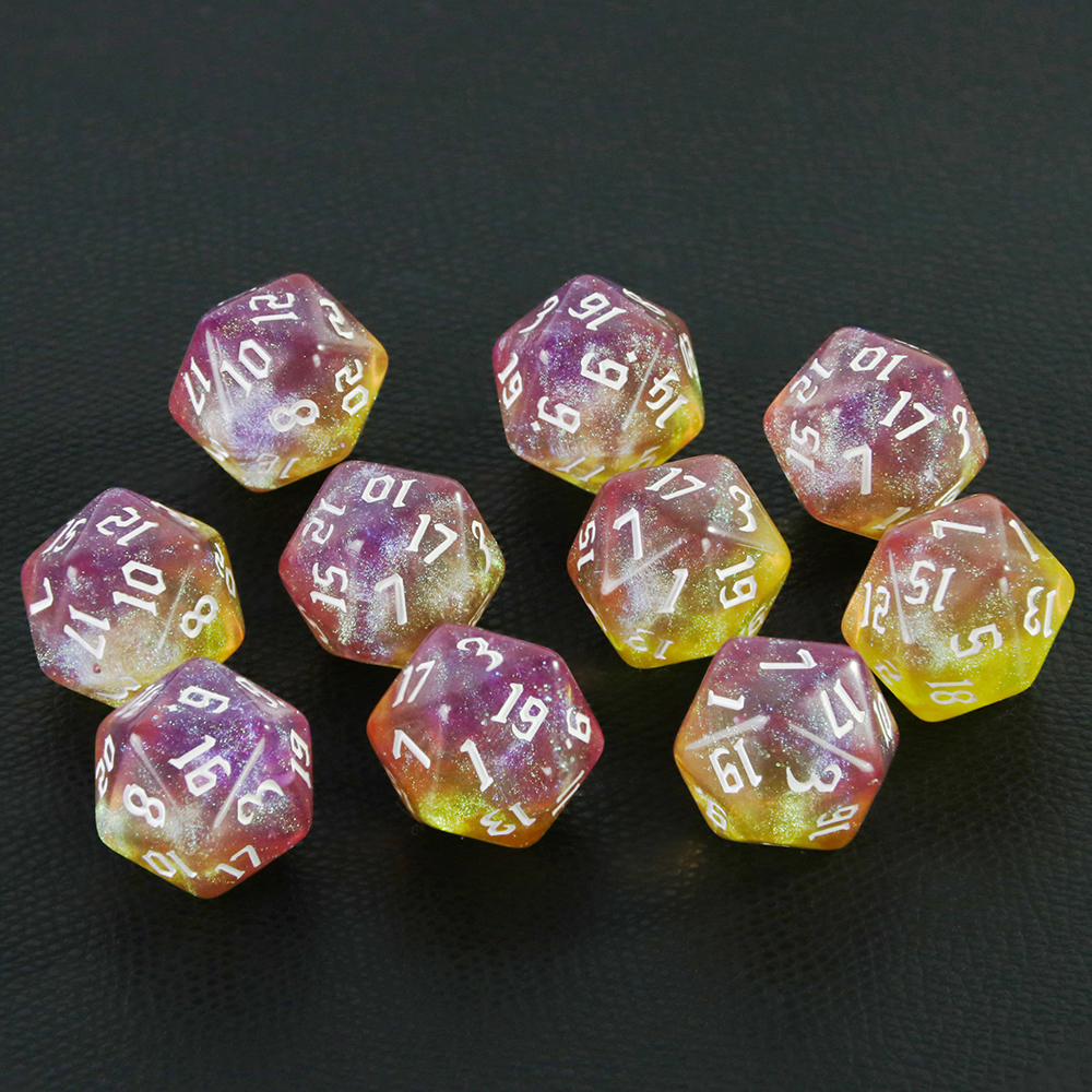 AliExpress 20 Sided Mixed Colours Polyhedral Dice D20 Amazing Glitter Dice for RPG DND Math Teaching Playing Tabletop Games, view 2