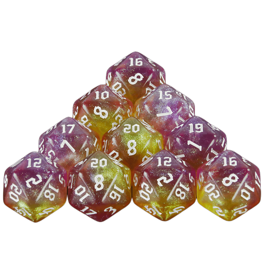 AliExpress 20 Sided Mixed Colours Polyhedral Dice D20 Amazing Glitter Dice for RPG DND Math Teaching Playing Tabletop Games, view 5