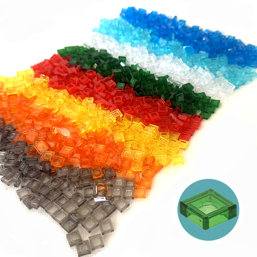 AliExpress 200PCS 1x1 Transparent Clear Colorful Bricks Flat Tile Smooth Building Blocks DIY Educational Creative Parts Toy for Kids 3070