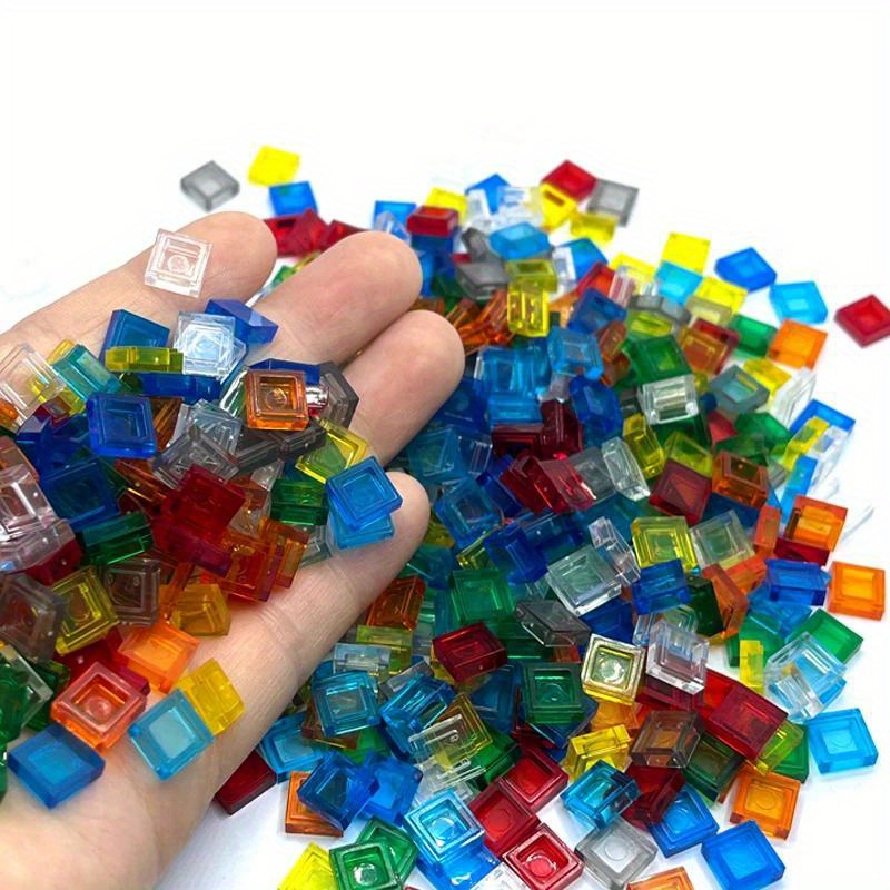 AliExpress 200PCS 1x1 Transparent Clear Colorful Bricks Flat Tile Smooth Building Blocks DIY Educational Creative Parts Toy for Kids 3070, view 2