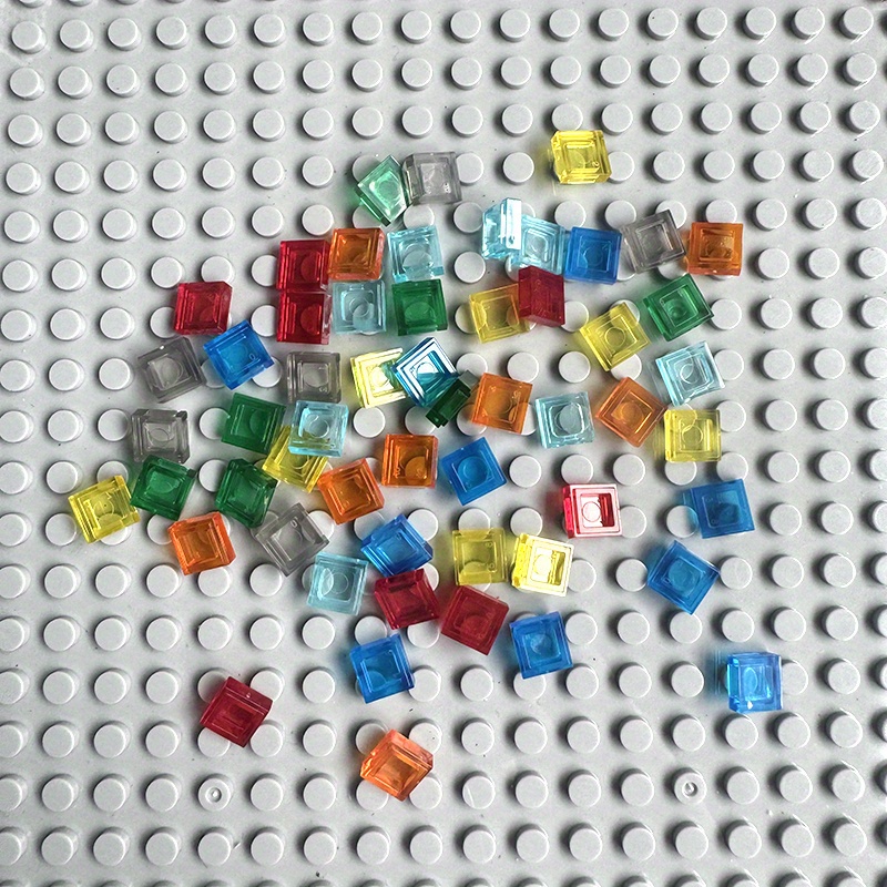 AliExpress 200PCS 1x1 Transparent Clear Colorful Bricks Flat Tile Smooth Building Blocks DIY Educational Creative Parts Toy for Kids 3070, view 3