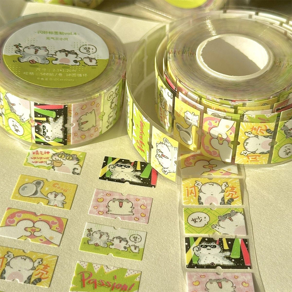 AliExpress 200pcs/Roll Transparent Cute Cats Stickers for Kids Funny Animal MEME Decals Waterproof  Decorative Scrapbooking Phone Case