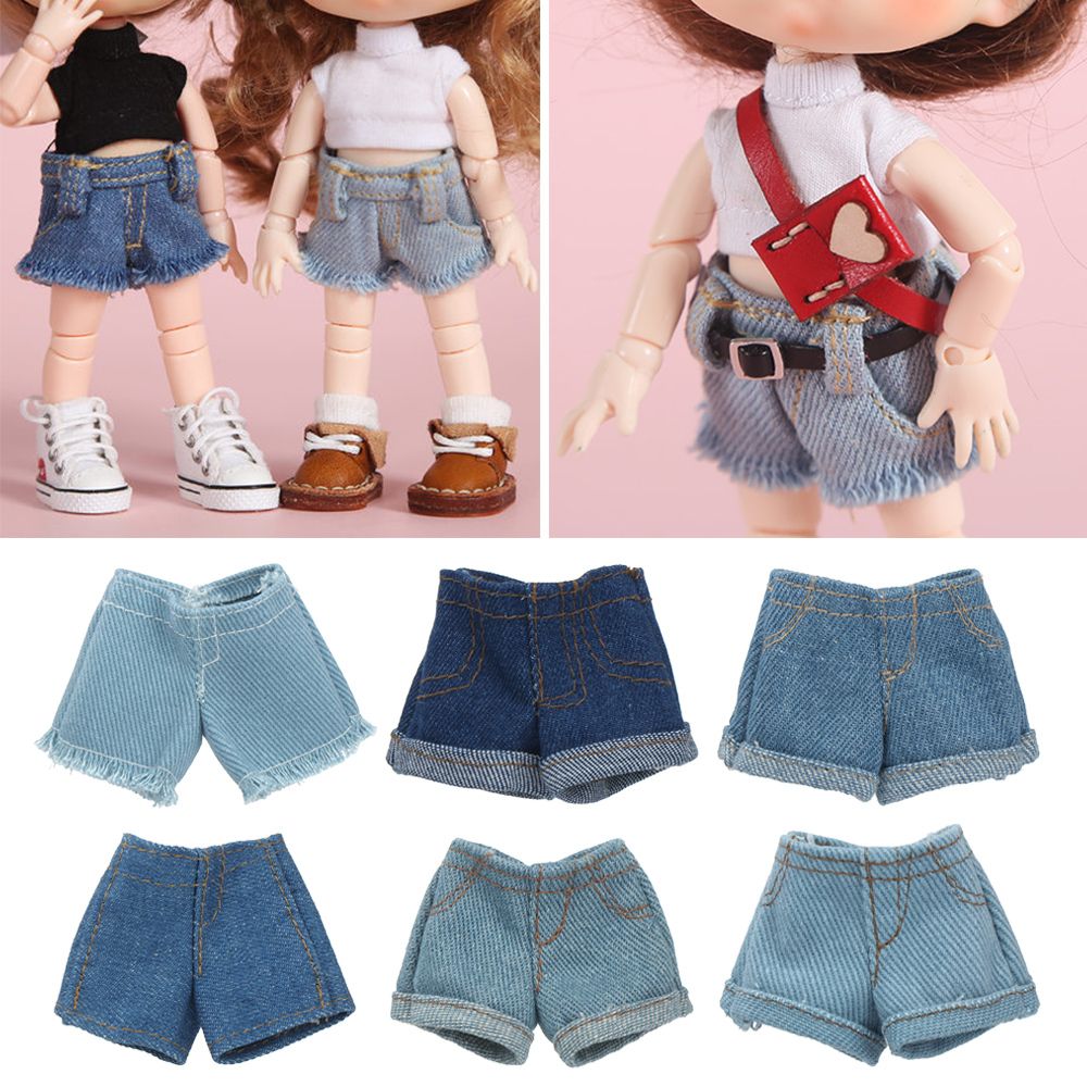 AliExpress 2022 Newest Multi Style Denim 11.5"Jeans Bottoms Shorts For Doll Clothes Outfits Short Pants For Blythe 1/6 Dolls Accessories, view 2