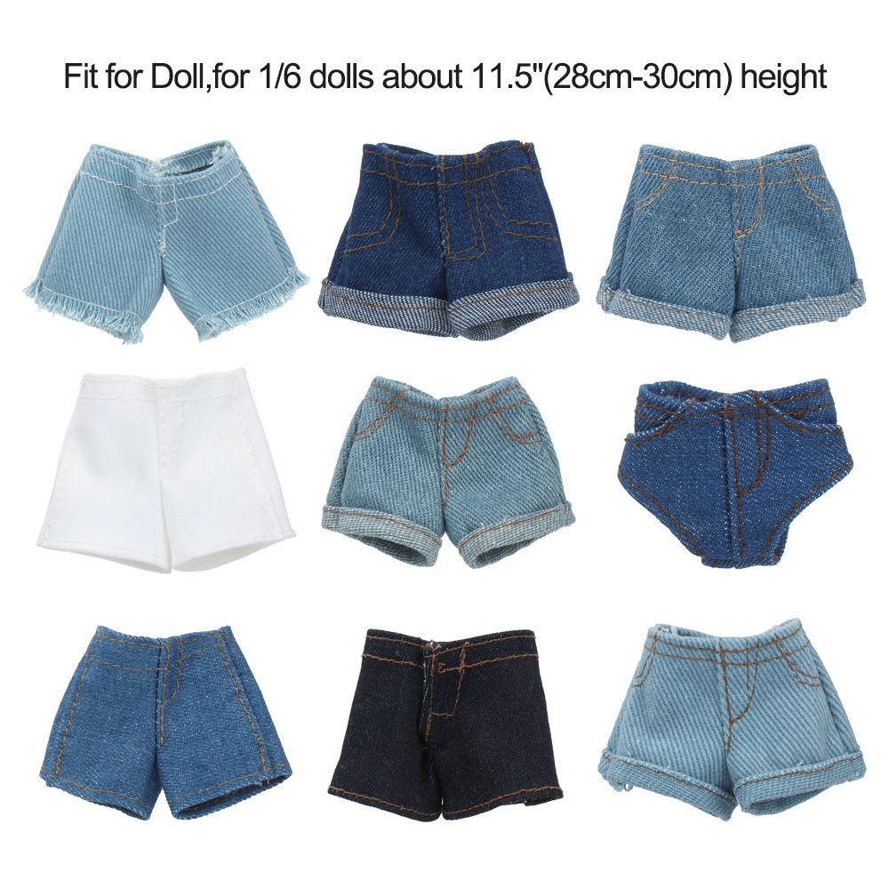 AliExpress 2022 Newest Multi Style Denim 11.5"Jeans Bottoms Shorts For Doll Clothes Outfits Short Pants For Blythe 1/6 Dolls Accessories, view 6