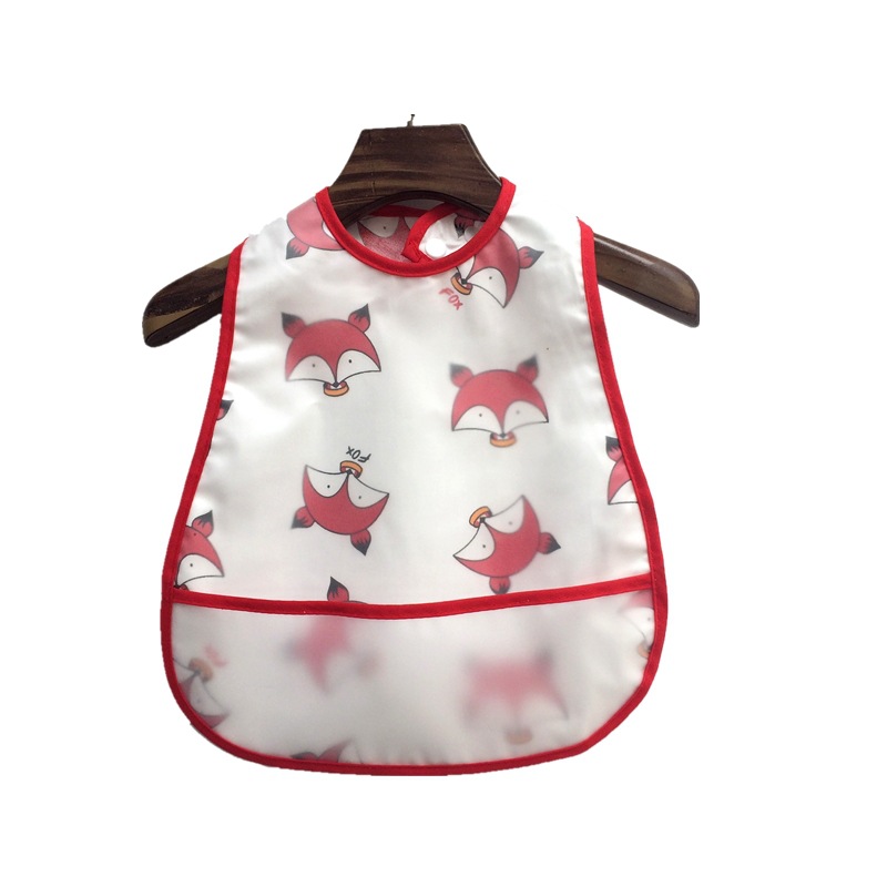 AliExpress 2023New Cartoon Pattern EVA Waterproof Pocket Lunch Feeding Bibs Adjustable Baby Bibs Cute Children Baby Apron Kids Burp Cloths, view 5