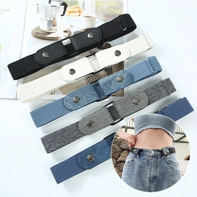 AliExpress 2024 Canvas Adjustable Elastic Waist Band Invisible Belt Buckle-Free Belts for Women Men Jean Pants Dress No Buckle Easy To Wear, view 2