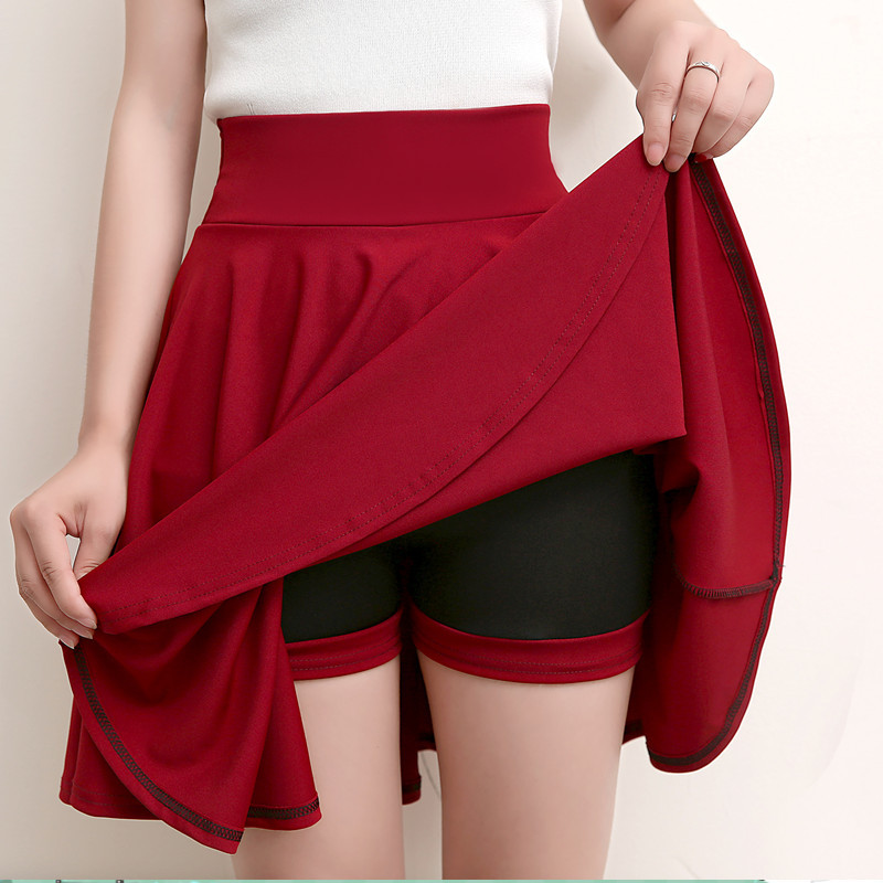 AliExpress 2025 Flared Skirts Women's Basic Shorts Skirt Fashion Versatile Black Casual Mini Skater Medium Pleated Fluffy Skirt Plus Size, view 2