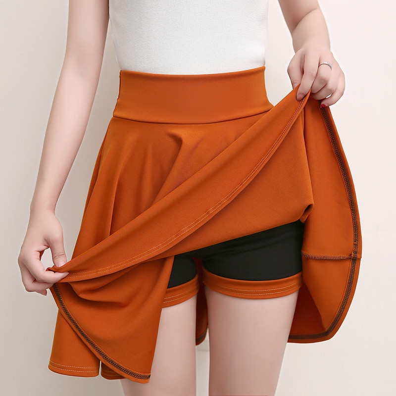 AliExpress 2025 Flared Skirts Women's Basic Shorts Skirt Fashion Versatile Black Casual Mini Skater Medium Pleated Fluffy Skirt Plus Size, view 6