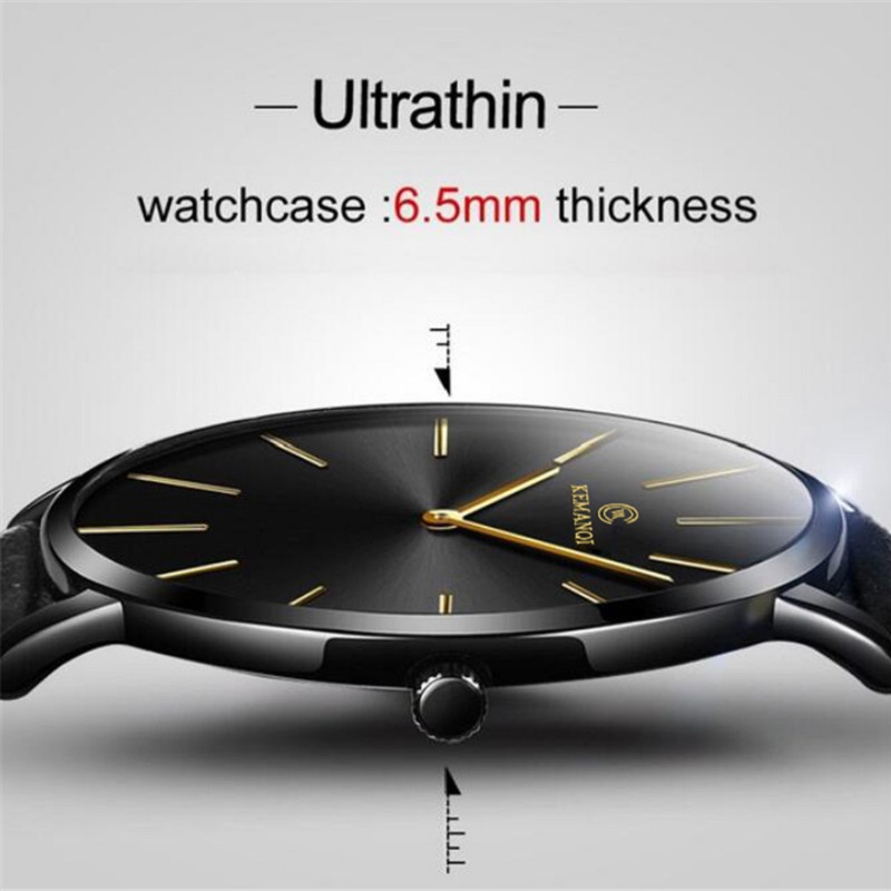 AliExpress Men's Ultra-Thin Gold-Tone Quartz Dress Watch
